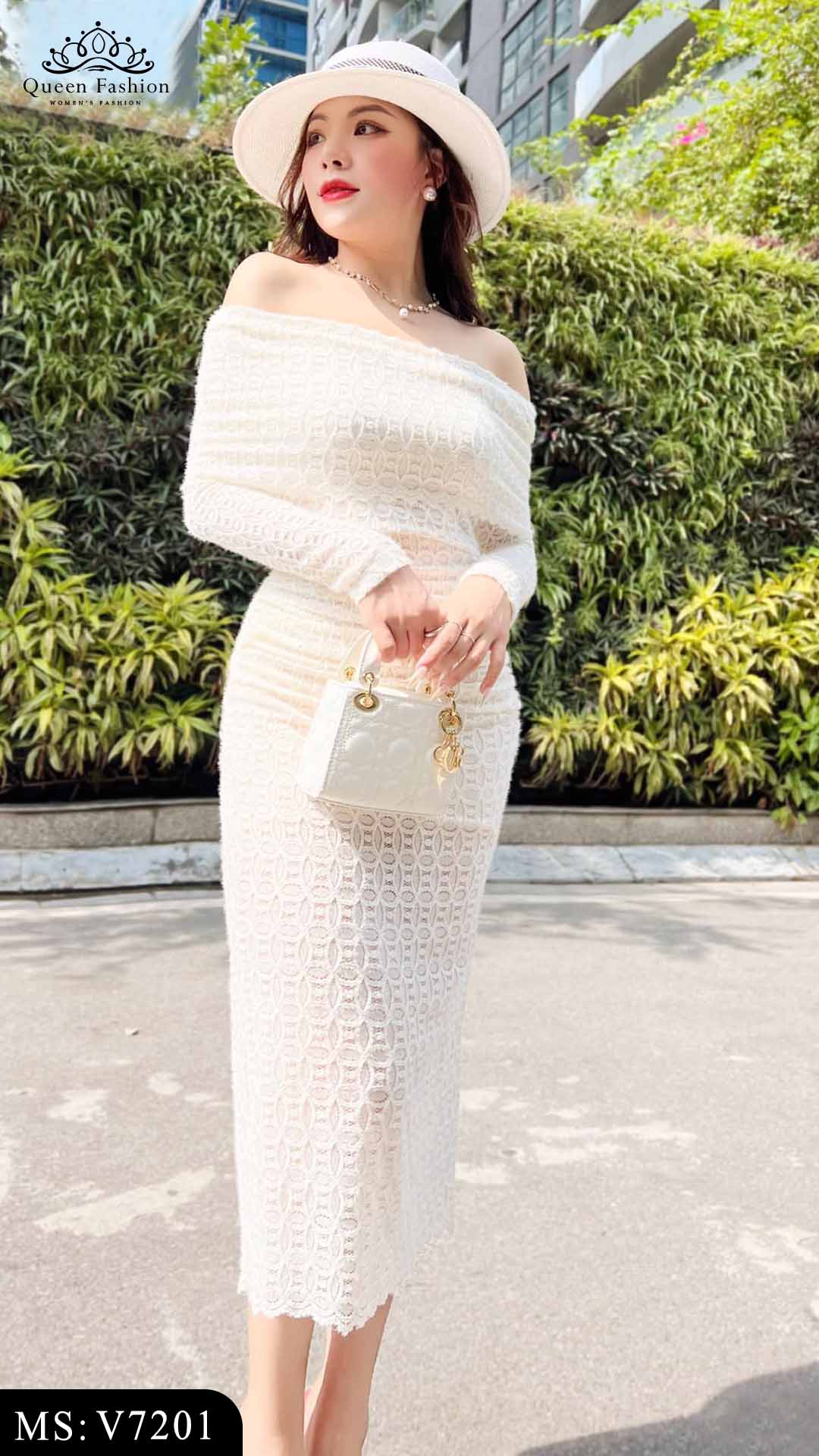 ảnh tự chụp ) Váy Tafta Phối Ren Trễ Vai Dây Chéo Cổ | Shopee Việt Nam
