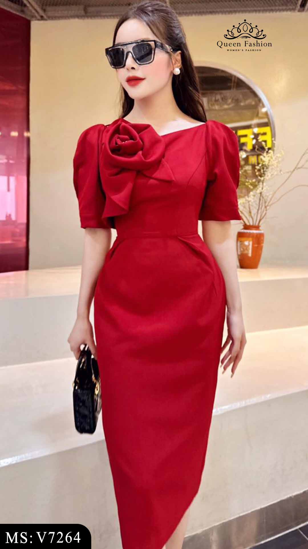 Đầm hoa lá 3D 2 dây ly ngực váy xòe nữ Bn354 - Váy Fashion