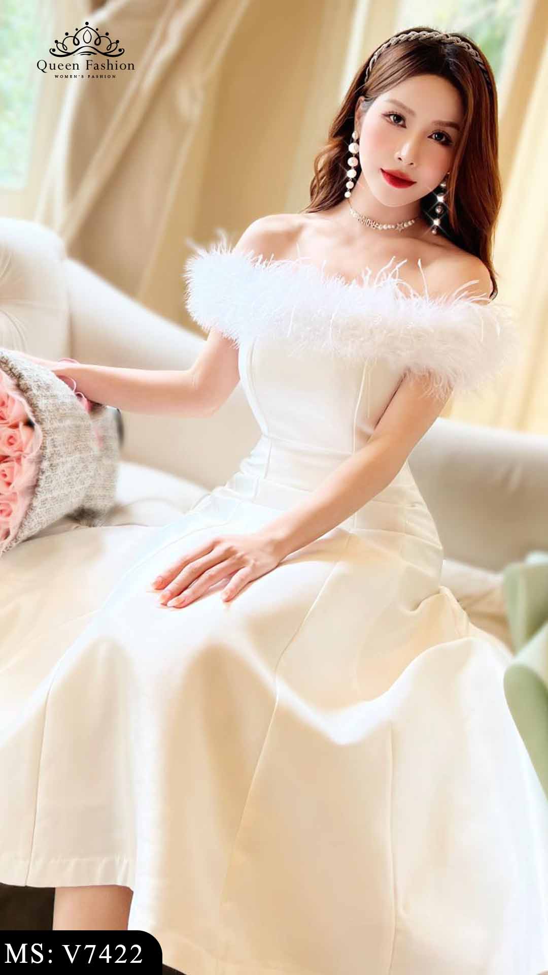 Váy trắng công chúa trễ vai bèo bồng bềnh Đầm dự tiệc thiết kế - Đầm, váy  nữ | ThờiTrangNữ.vn