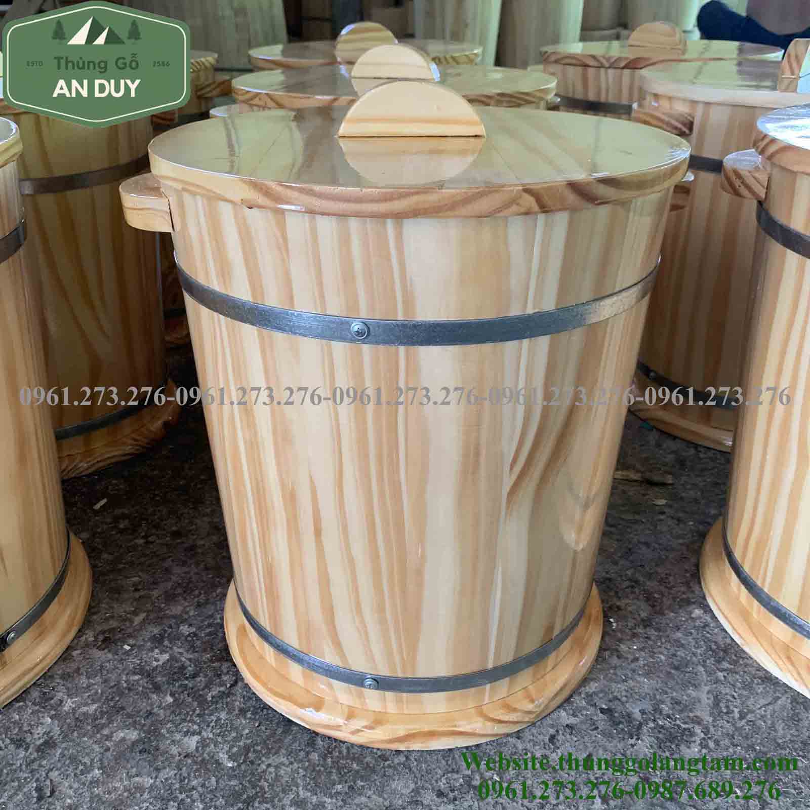 Thùng Gỗ Đựng Gạo Phong Thuỷ