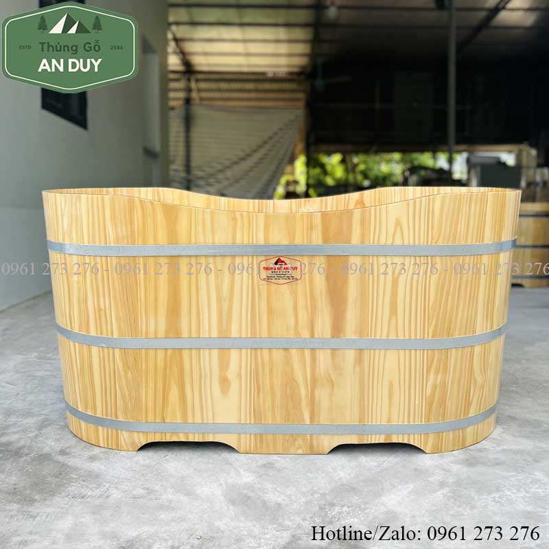 Thùng tắm gỗ Thông dáng Oval