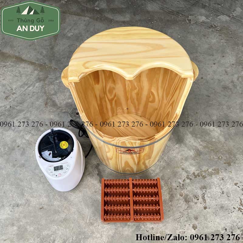 Hình ảnh mặt trên Thùng gỗ xông chân