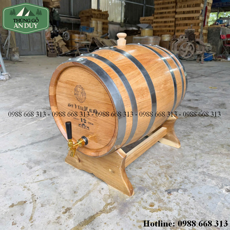 Bình rượu gỗ sồi 50 lít dáng đứng An Duy