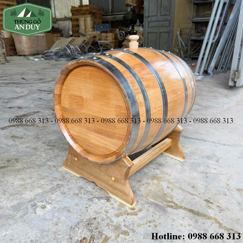 Bình rượu gỗ sồi 50L sản xuất tại xưởng An Duy