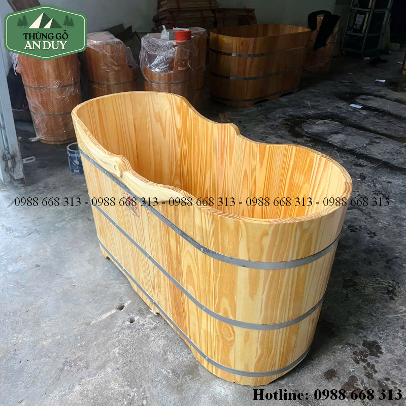 Cách sử dụng thùng tắm gỗ tự nhiên bo Viền Cánh Hạc