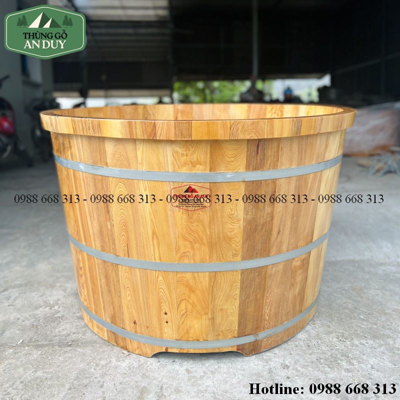 Bồn tắm gỗ Pơmu 2 người hoàn thiện tại xưởng An Duy
