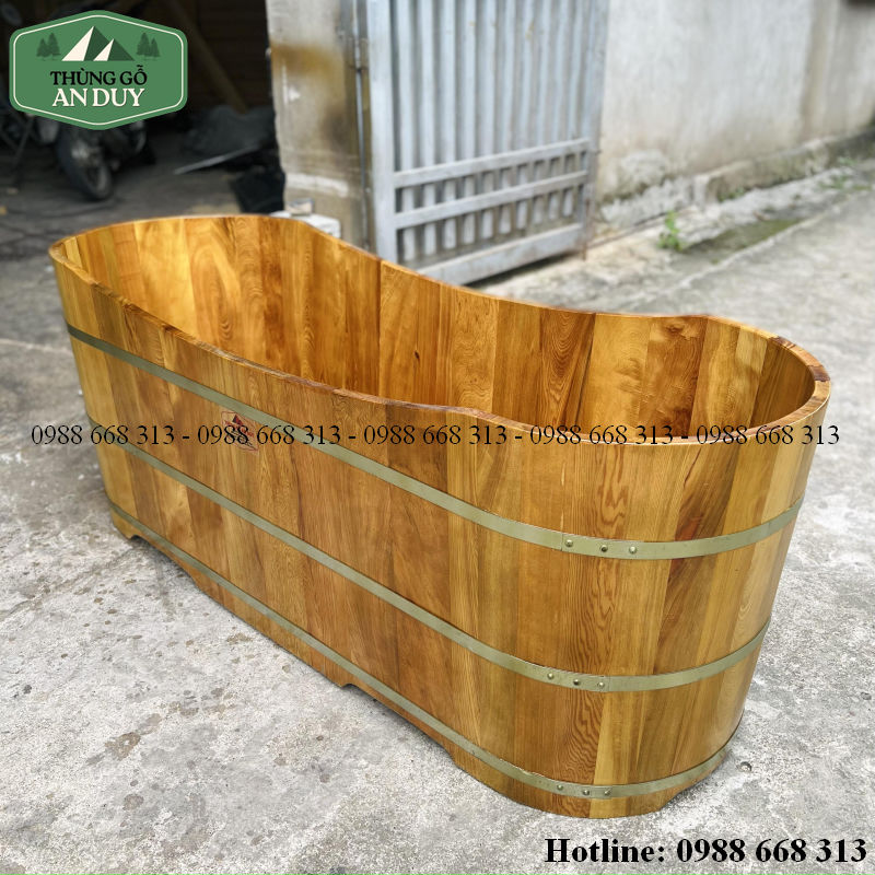 Cấu tạo thân bồn tắm gỗ Pơmu ghép hèm âm dương