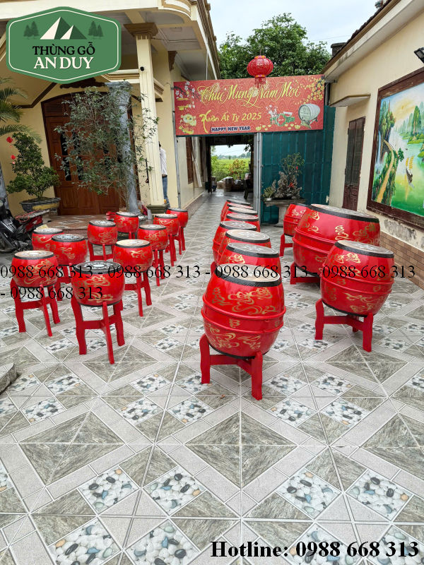 Họa tiết trang trí trên thân trống lễ hội An Duy.