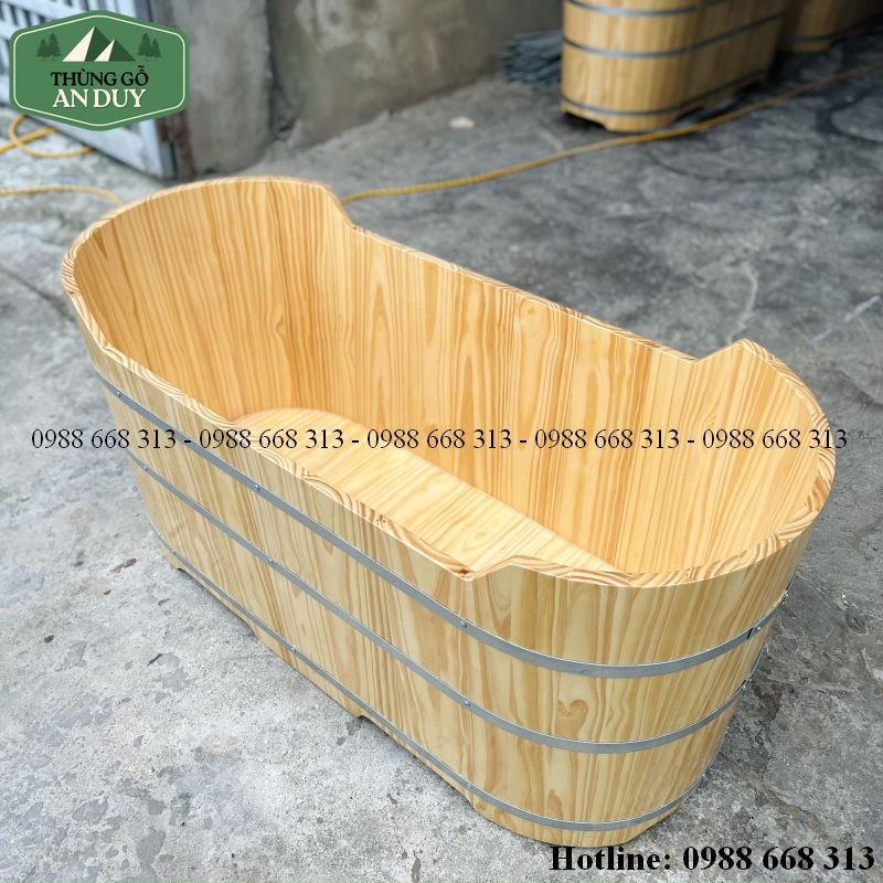 Cấu Tạo Bồn Tắm Gỗ Thông Tự Nhiên Cắt Giữa