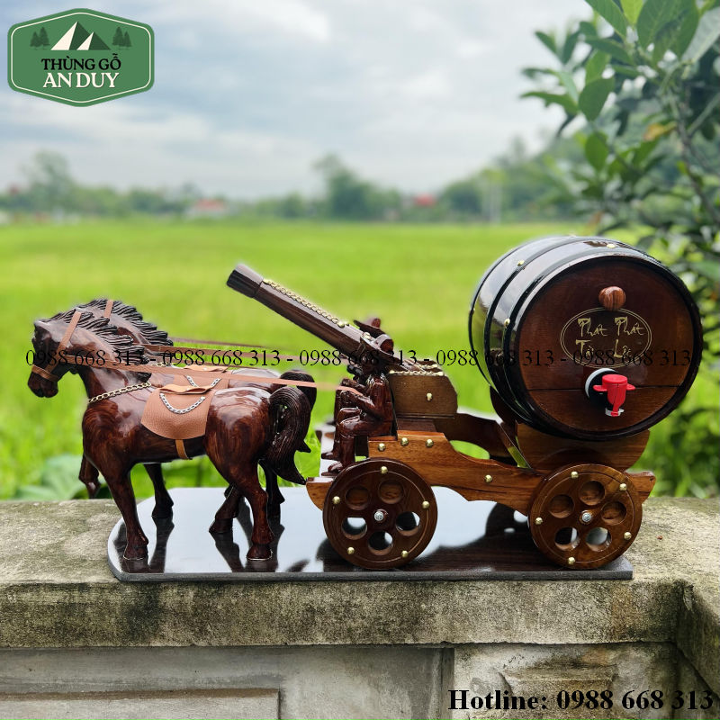 Ngựa kéo thùng rượu vang bằng gỗ thông 5 lít