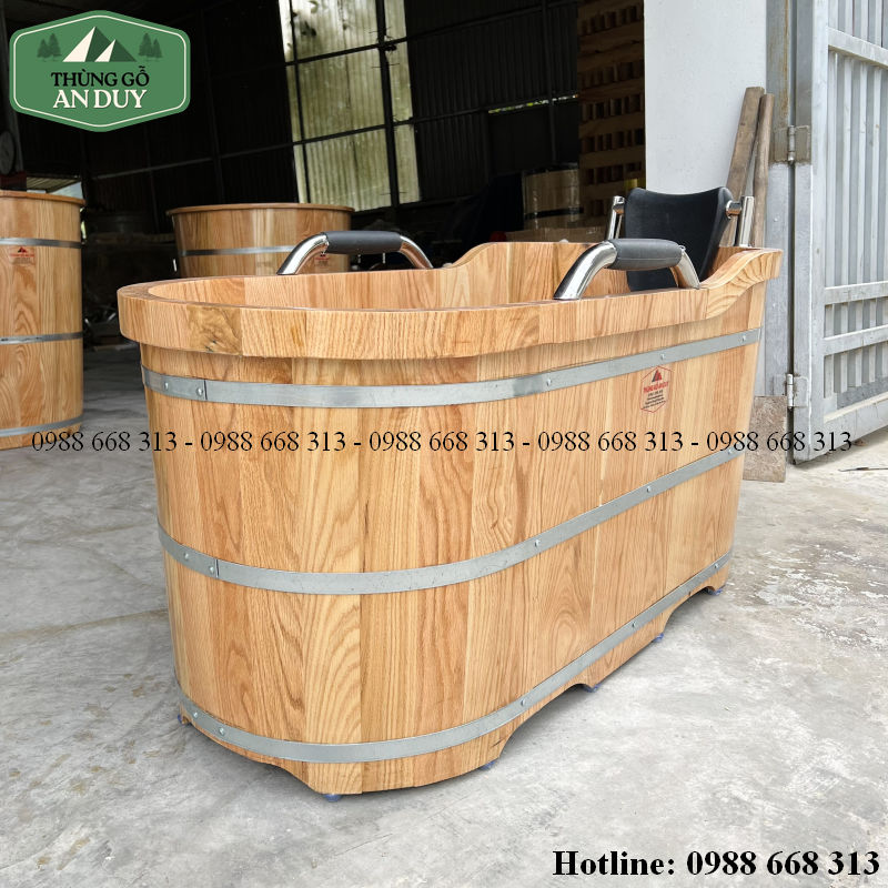 Đáy và chân cao su bồn tắm gỗ sồi