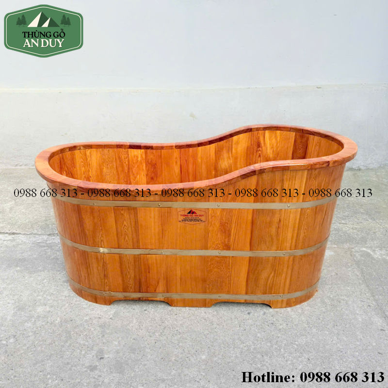 Kích thước bồn tắm gỗ dáng tròn và dáng oval.
