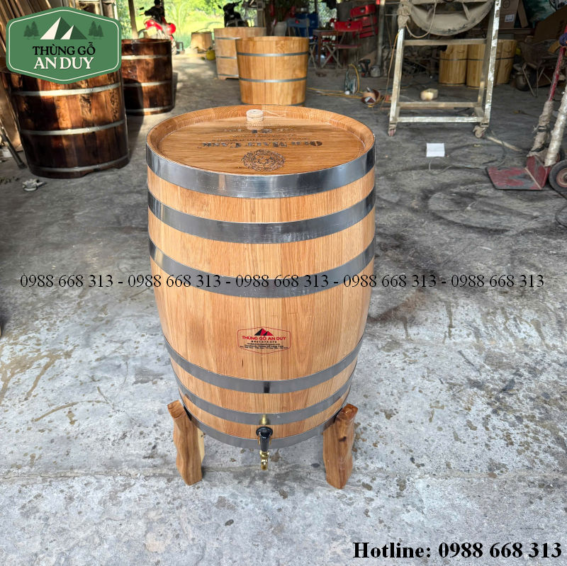 Thùng rượu gỗ sồi 100L tại xưởng An Duy