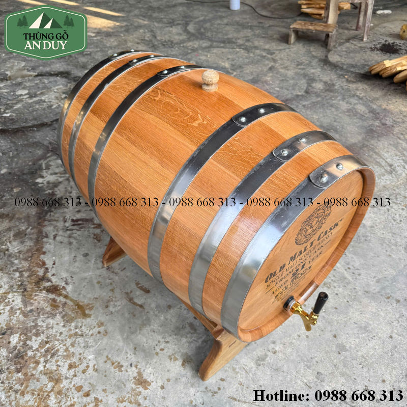 Thùng rượu gỗ sồi 200L hoàn thiện