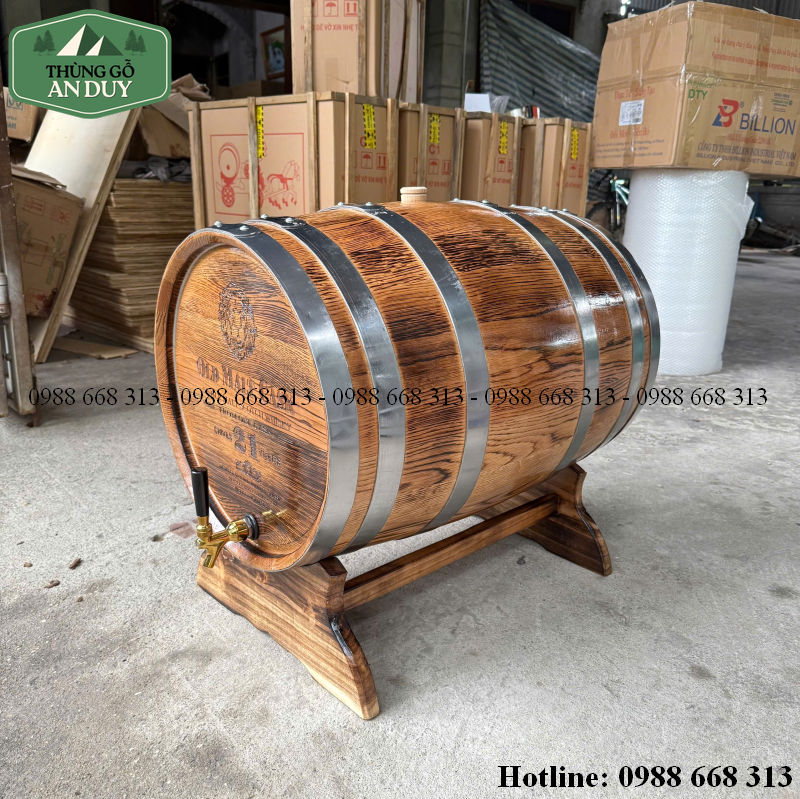 Thùng gỗ sồi ngâm rượu bằng gỗ tự nhiên