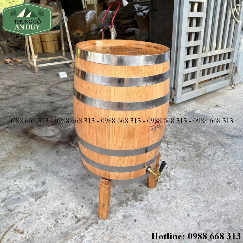 Cấu tạo thùng rượu gỗ sồi 100L dáng đứng