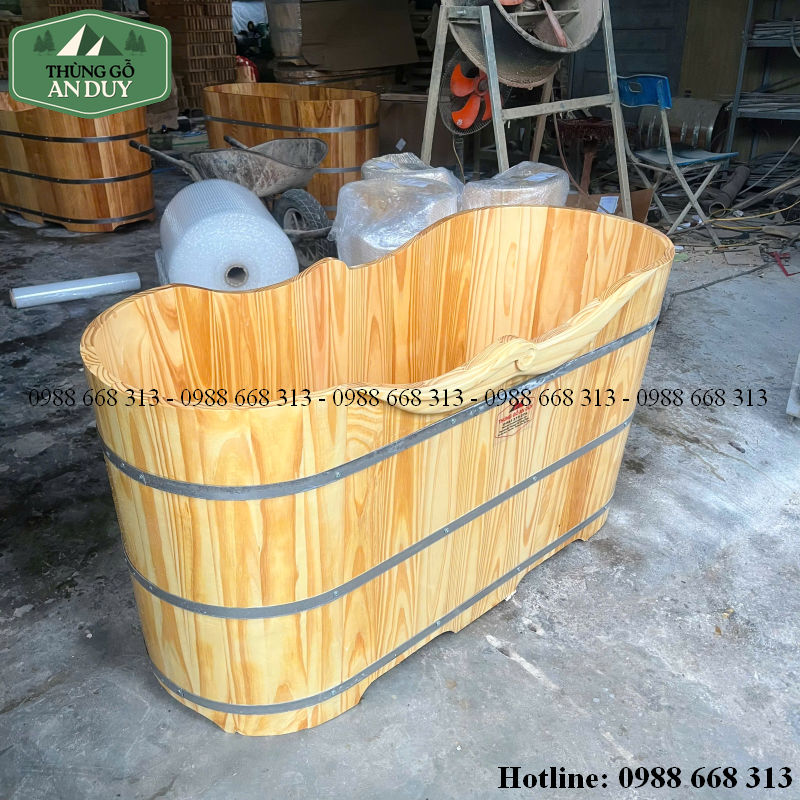 Kích thước thùng tắm gỗ dáng dài 130cm