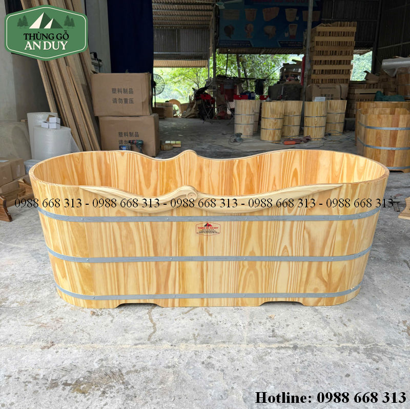 Bồn Tắm Gỗ Thông 2 Người Hoàn Thiện Tại Xưởng