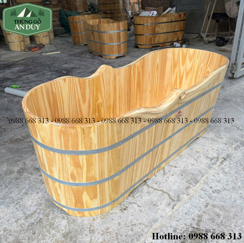 Kích Thước Thùng Tắm Gỗ Thông 2 Người 170cm