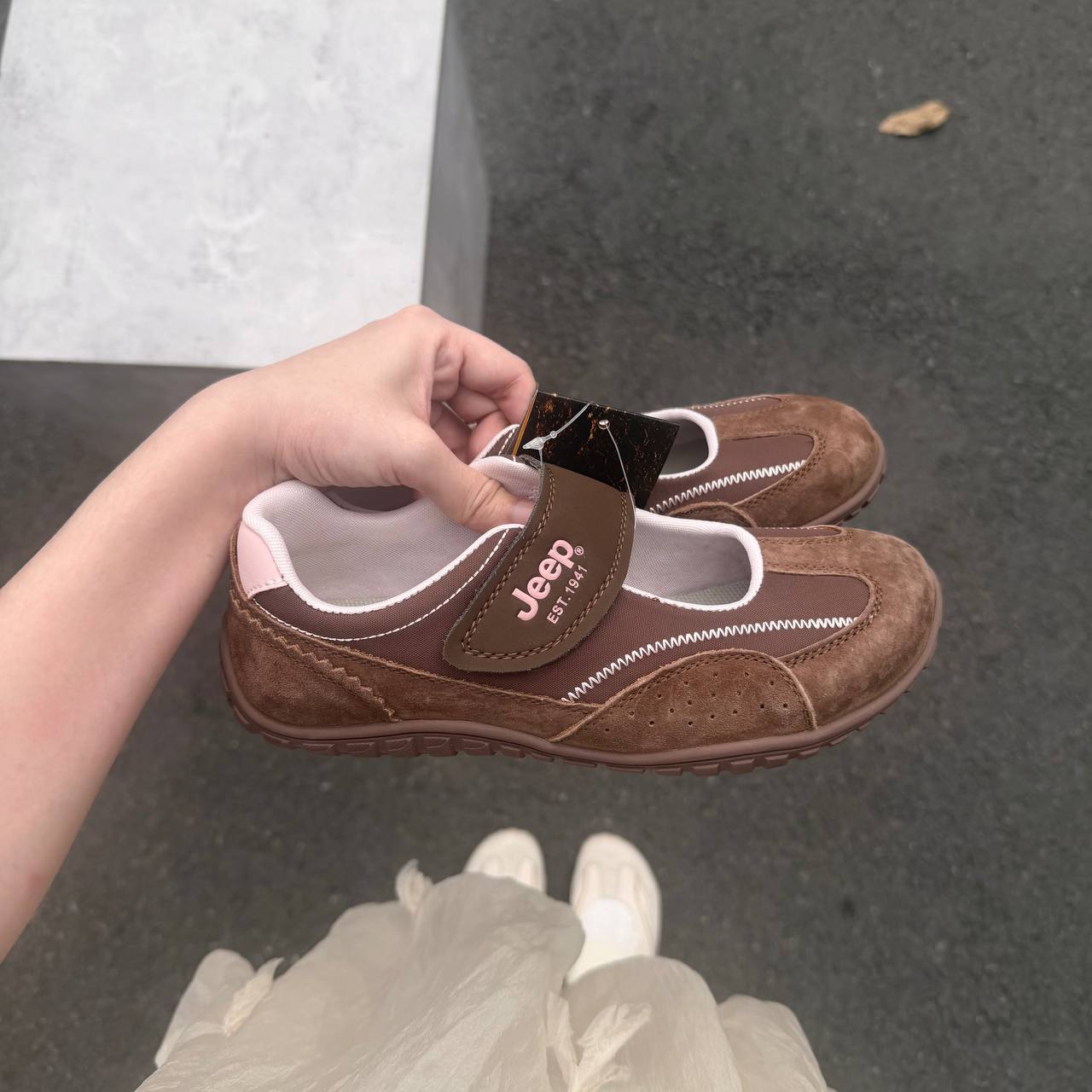 Giày Jeep Mary Jane Comfort Velcro 