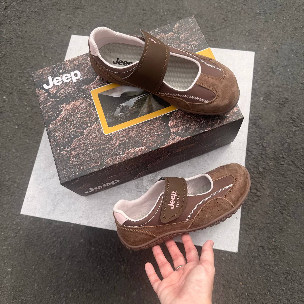 Giày Jeep Mary Jane Comfort Velcro 