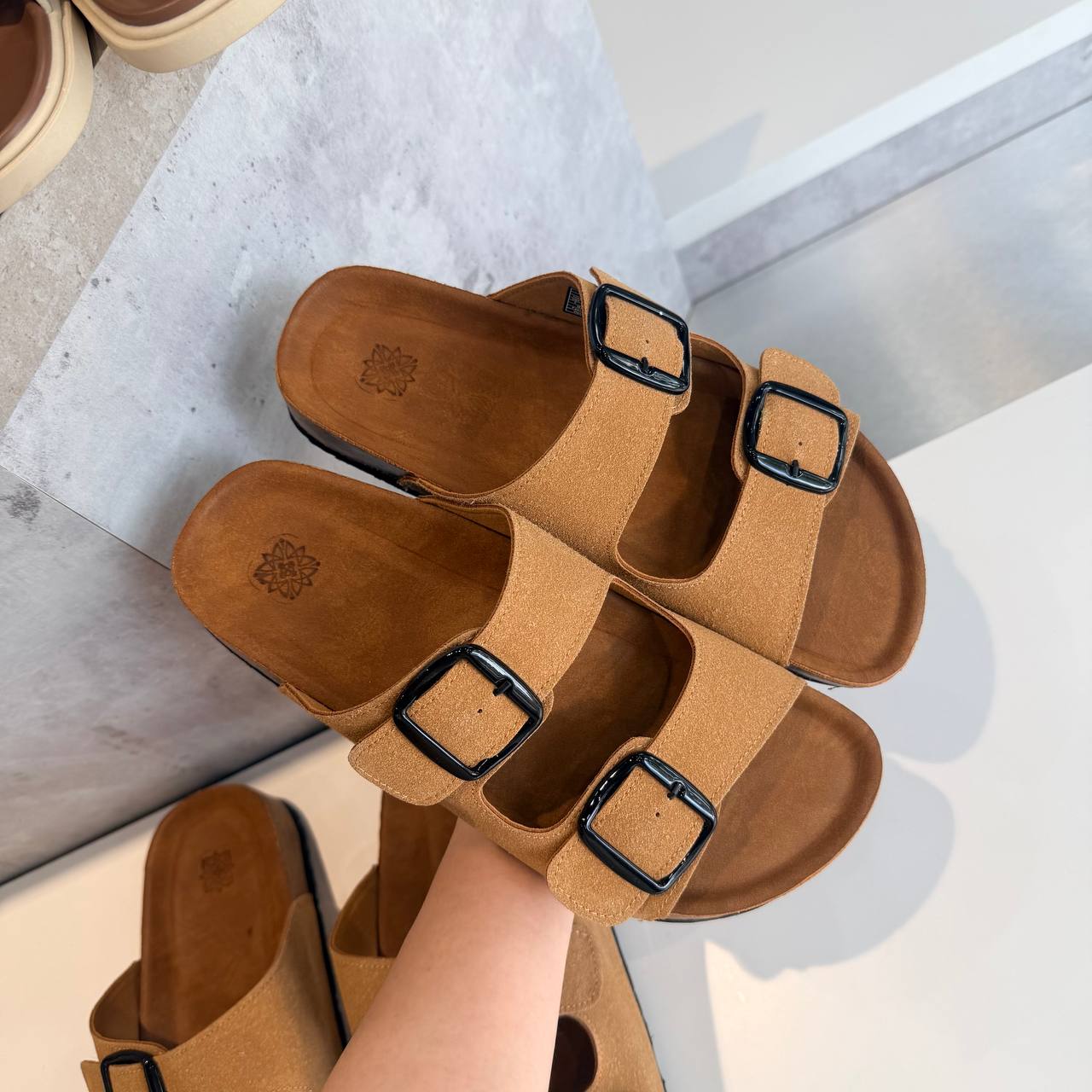 Dép Mantini Double Strape Brown