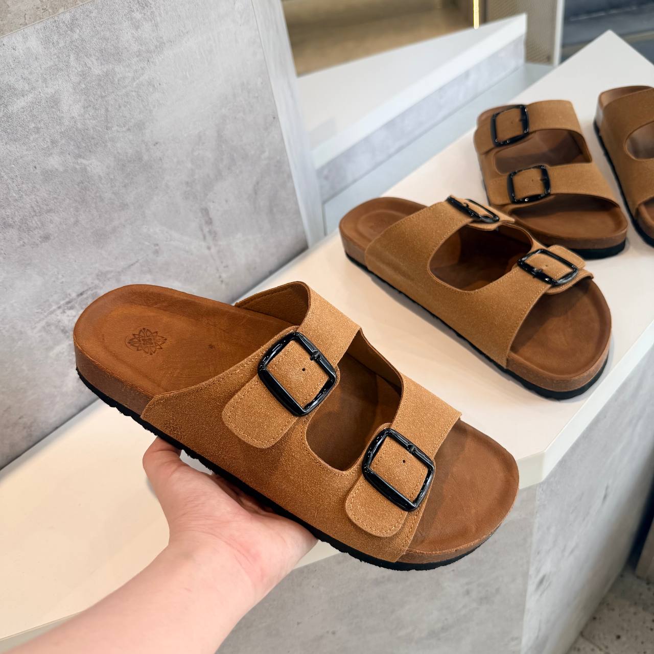 Dép Mantini Double Strape Brown
