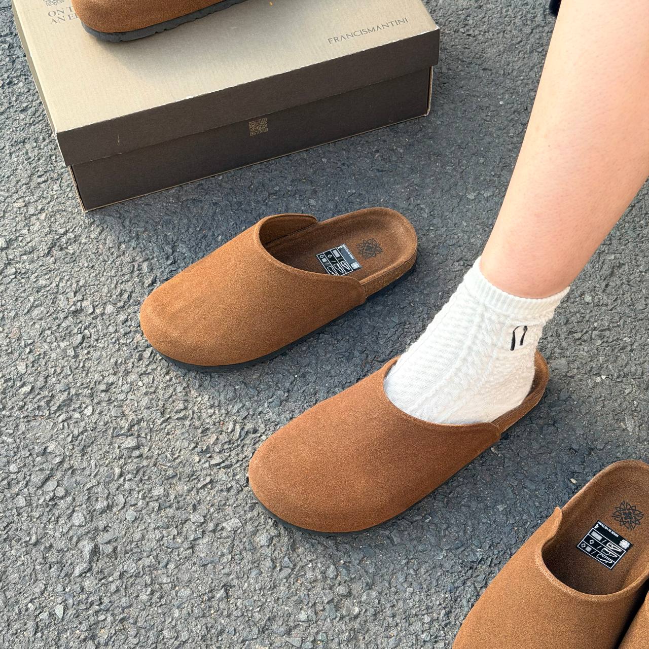 Dép Francis Mantini TerraMonte Mule Clog ''Mocha Brown''