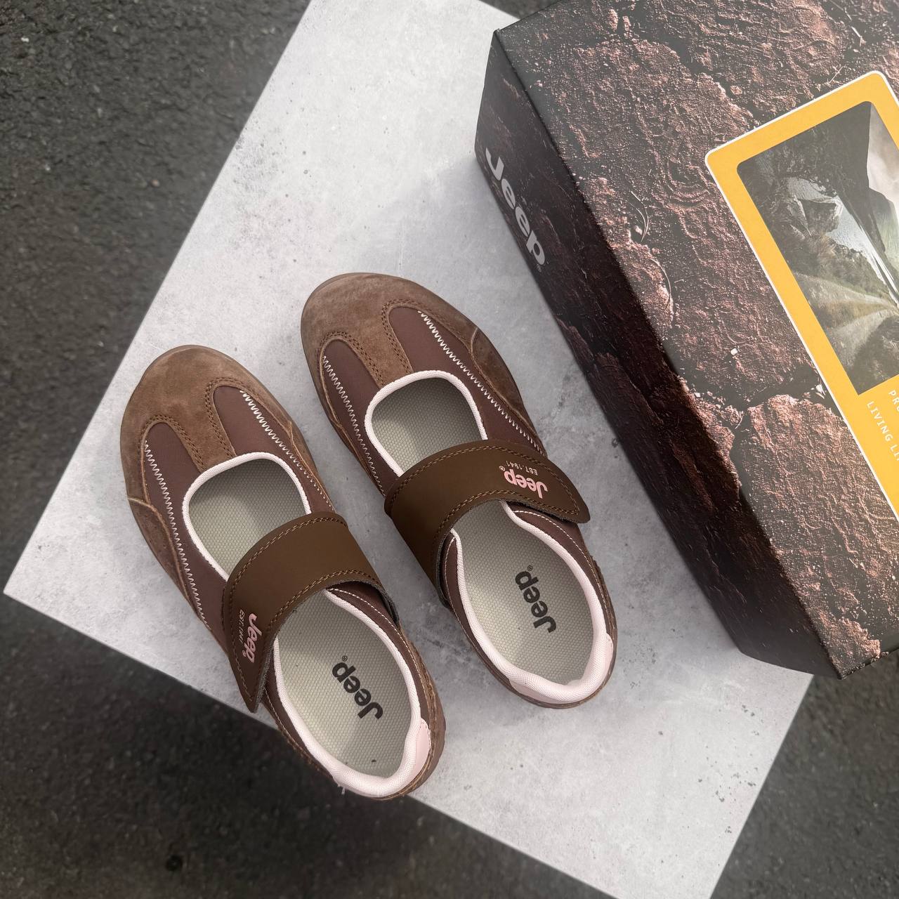 Giày Jeep Mary Jane Comfort Velcro 