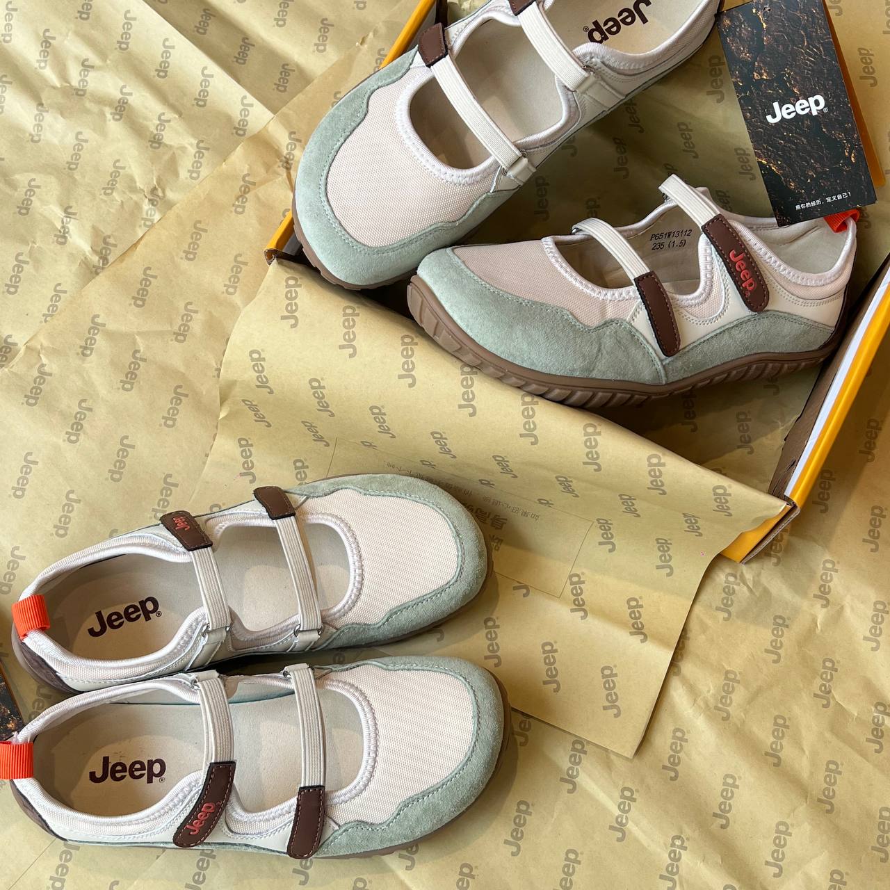 Giày Jeep Outdoor Shoes Women's Low Top ''Cream Light Green'' [P651W13112]