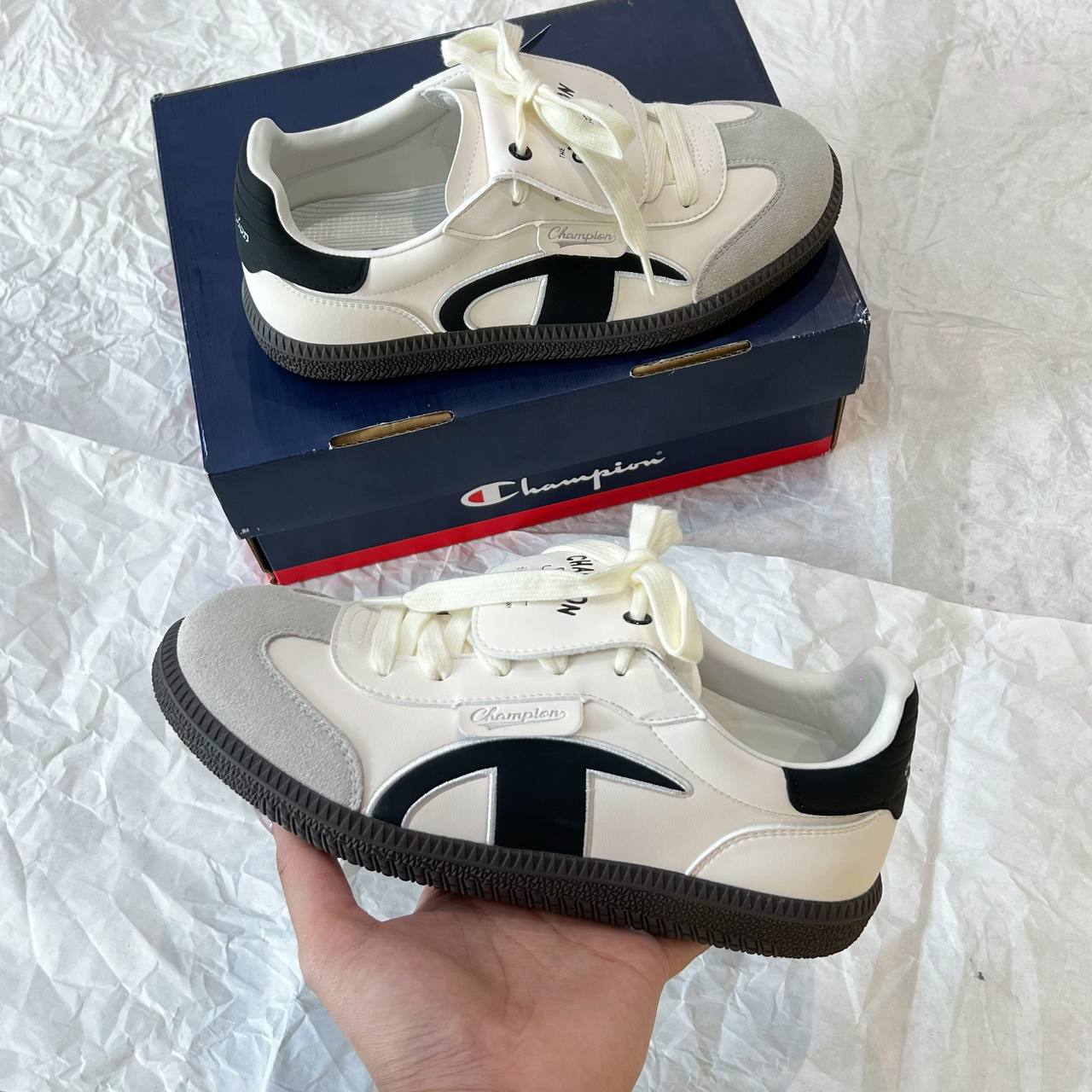 Giày Champion Essentials Champ T-Trainer ' Cream/Black