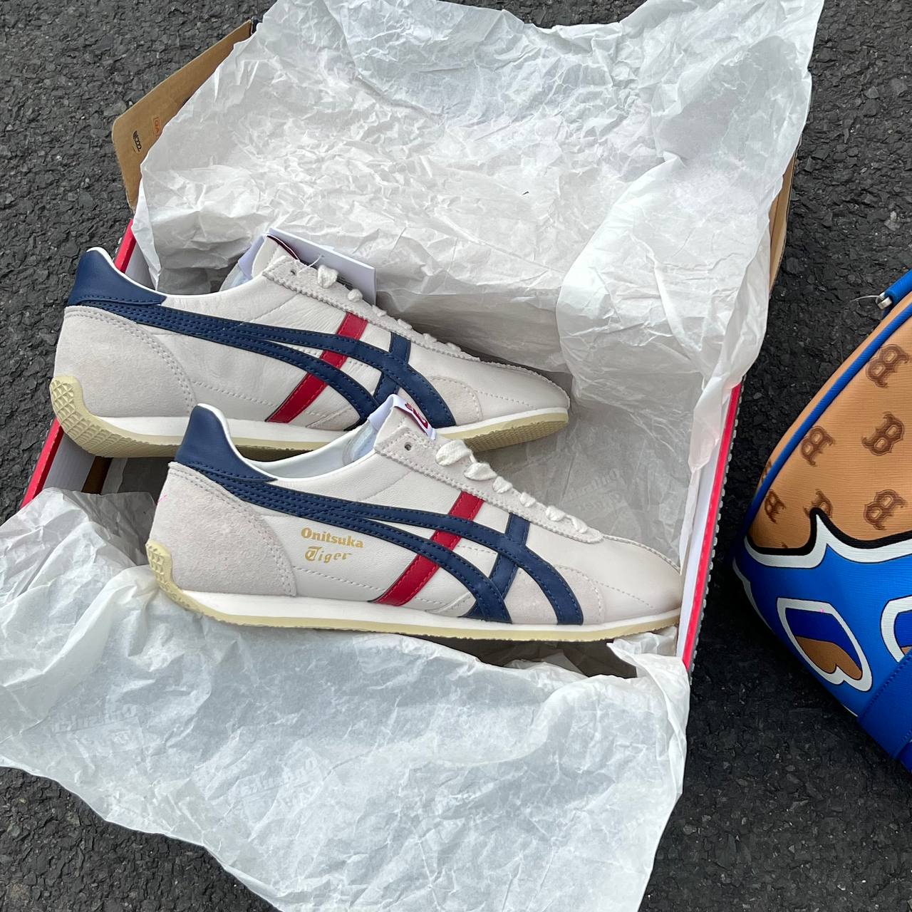Giày Onitsuka Tiger RUNSPARK 'white/ blue ' [ 1183b480 107 ]
