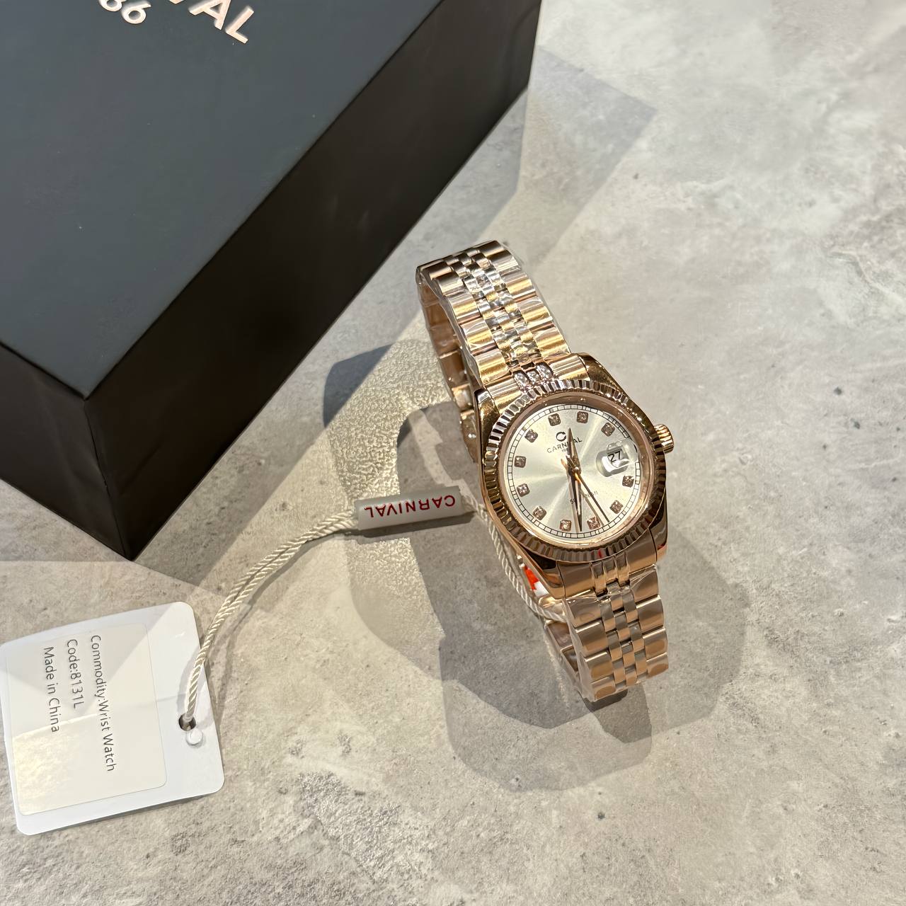 Đồng Hồ I&W Carnival Japan Quartz Sapphire ''Silver/Perfect Gold-Brown '' [8131L]