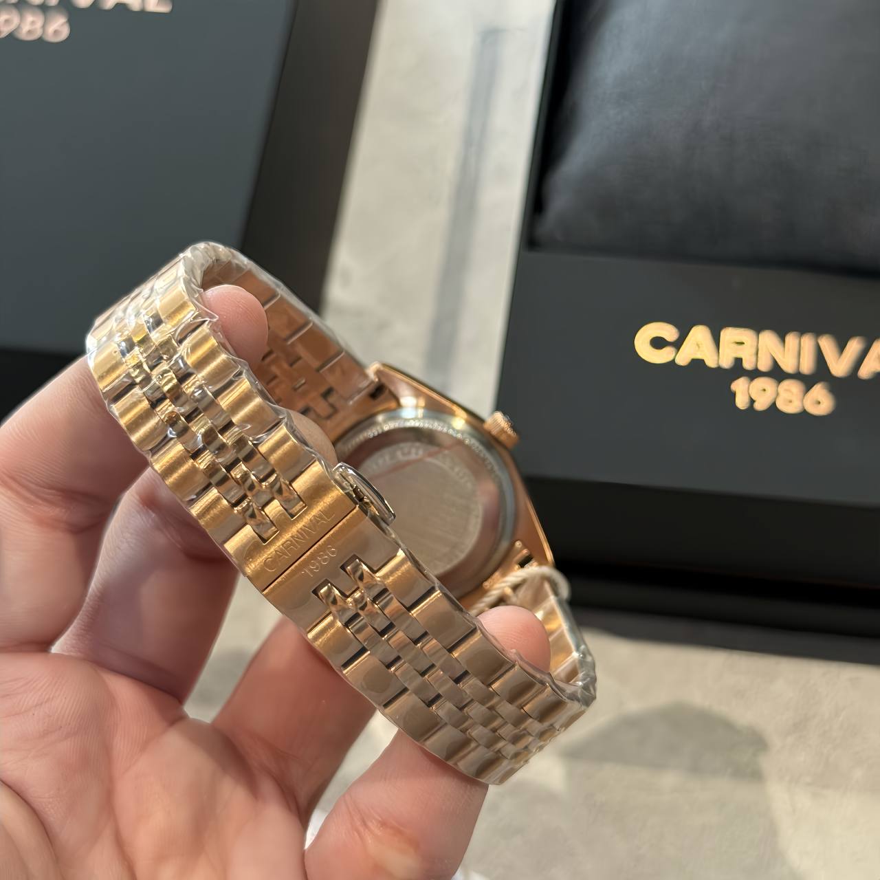 Đồng Hồ I&W Carnival Japan Quartz Sapphire ''Silver/Perfect Gold-Brown '' [8131L]