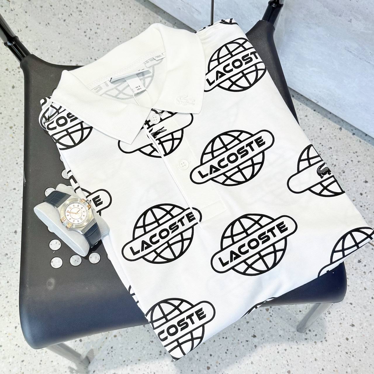 Áo Polo Lacoste Globe Print Movement ''White Pattern'' [PH1175 51 AU8]