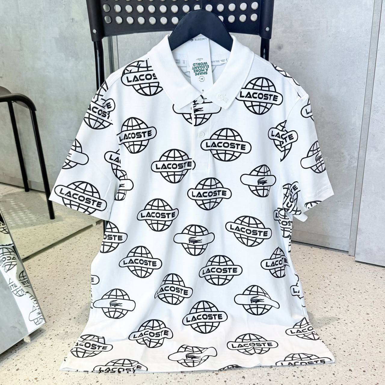 Áo Polo Lacoste Globe Print Movement ''White Pattern'' [PH1175 51 AU8]