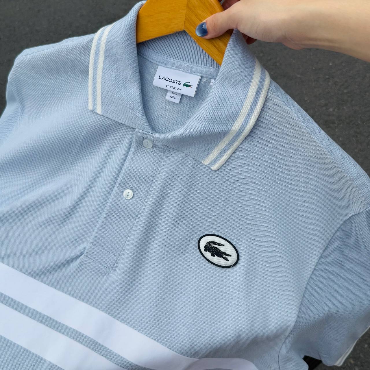 Áo Polo Lacoste Polera Original Blue White [Ph7447]