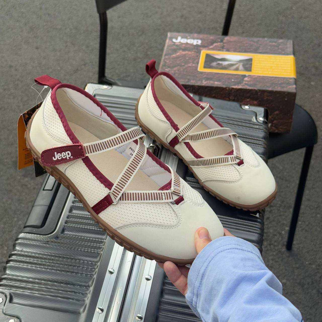 Giày Jeep Outdoor Shoes Women's Low Top ''Begie Red'' [P651W13111]