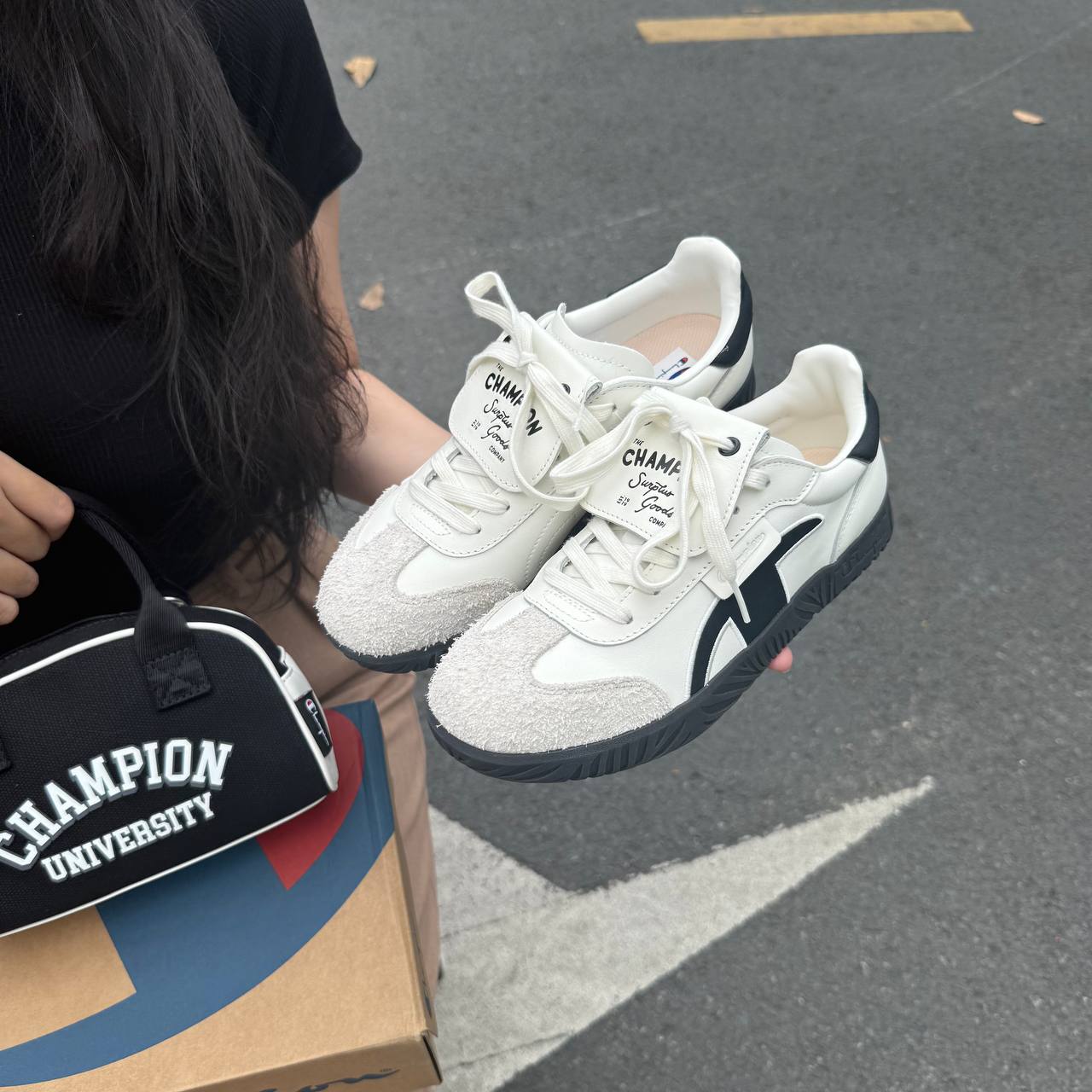 Giày Champion Essentials Champ T-Trainer ' Cream/Black