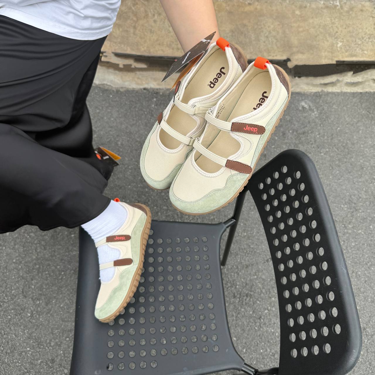 Giày Jeep Outdoor Shoes Women's Low Top ''Cream Light Green'' [P651W13112]