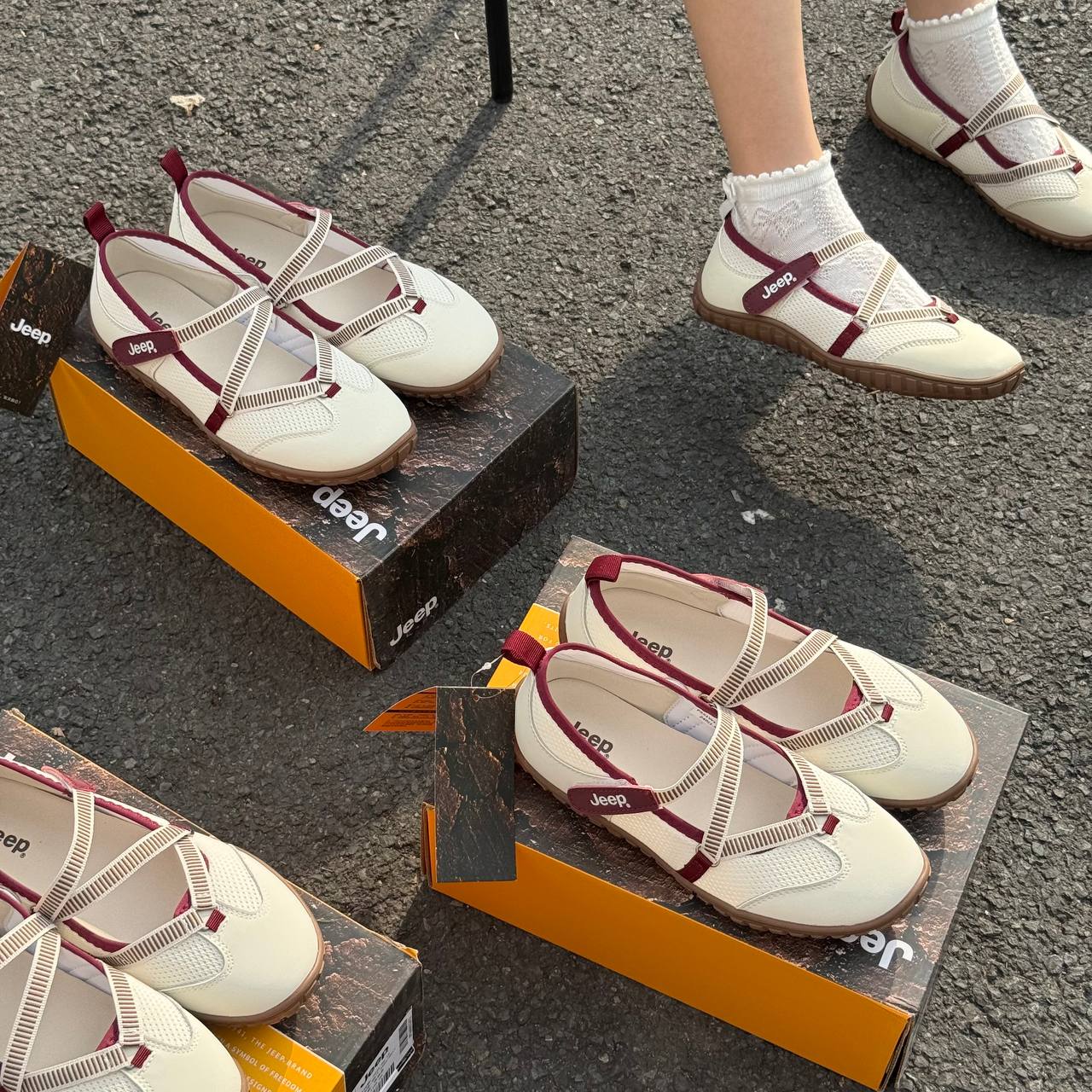 Giày Jeep Outdoor Shoes Women's Low Top ''Begie Red'' [P651W13111]