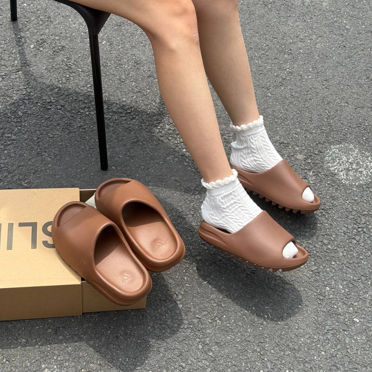 Dép Adidas Yeezy Slide 'Flax' [ FZ5896 ]