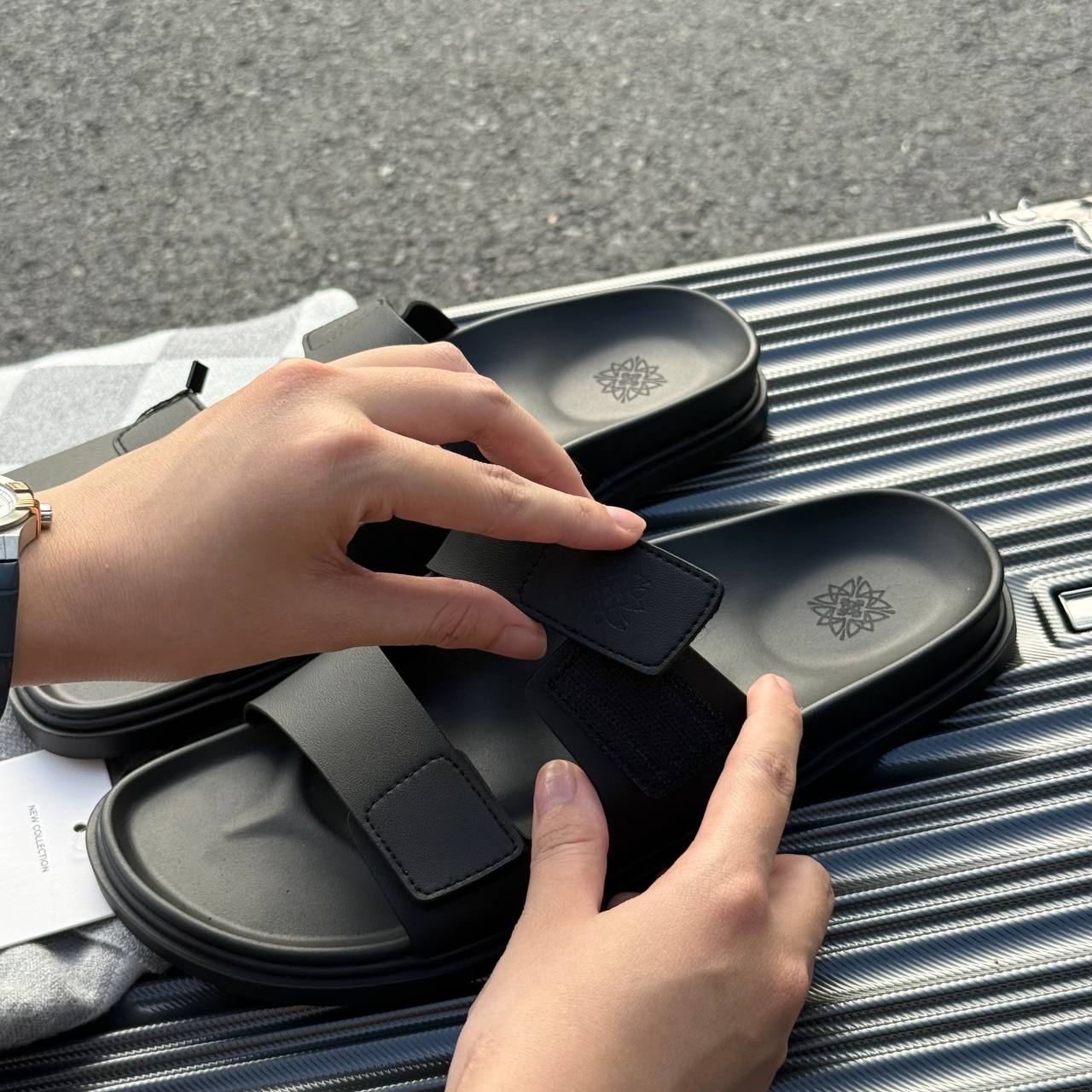 Dép Francis Mantini Double-Strap Black [23288BL]