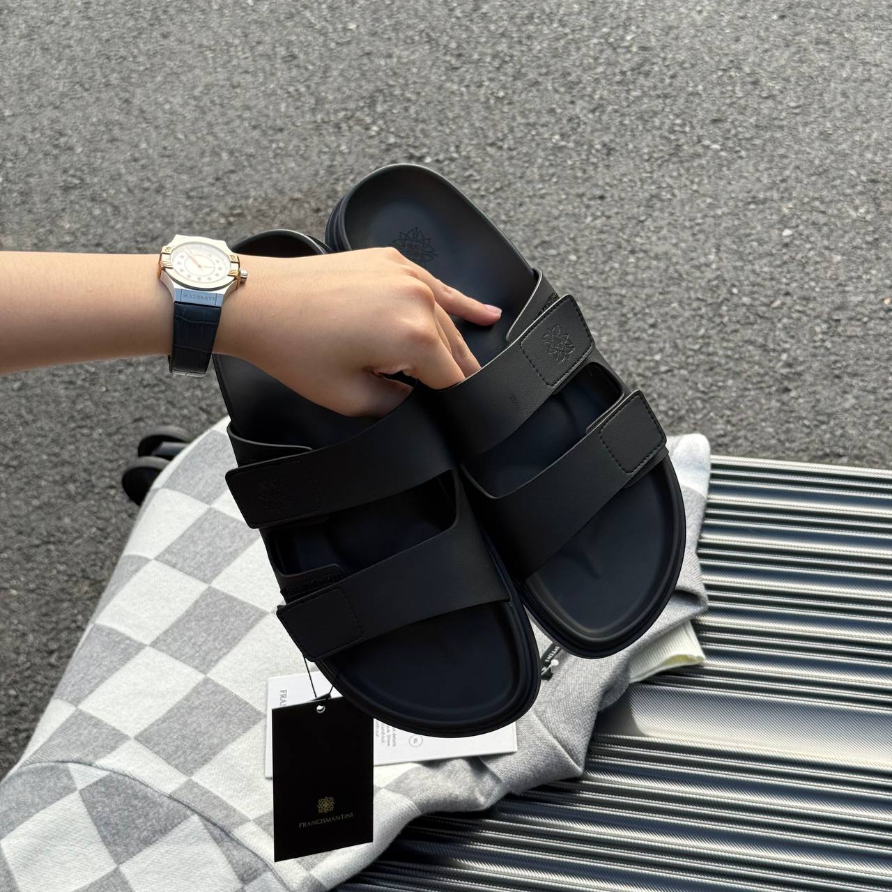 Dép Francis Mantini Double-Strap Black [23288BL]