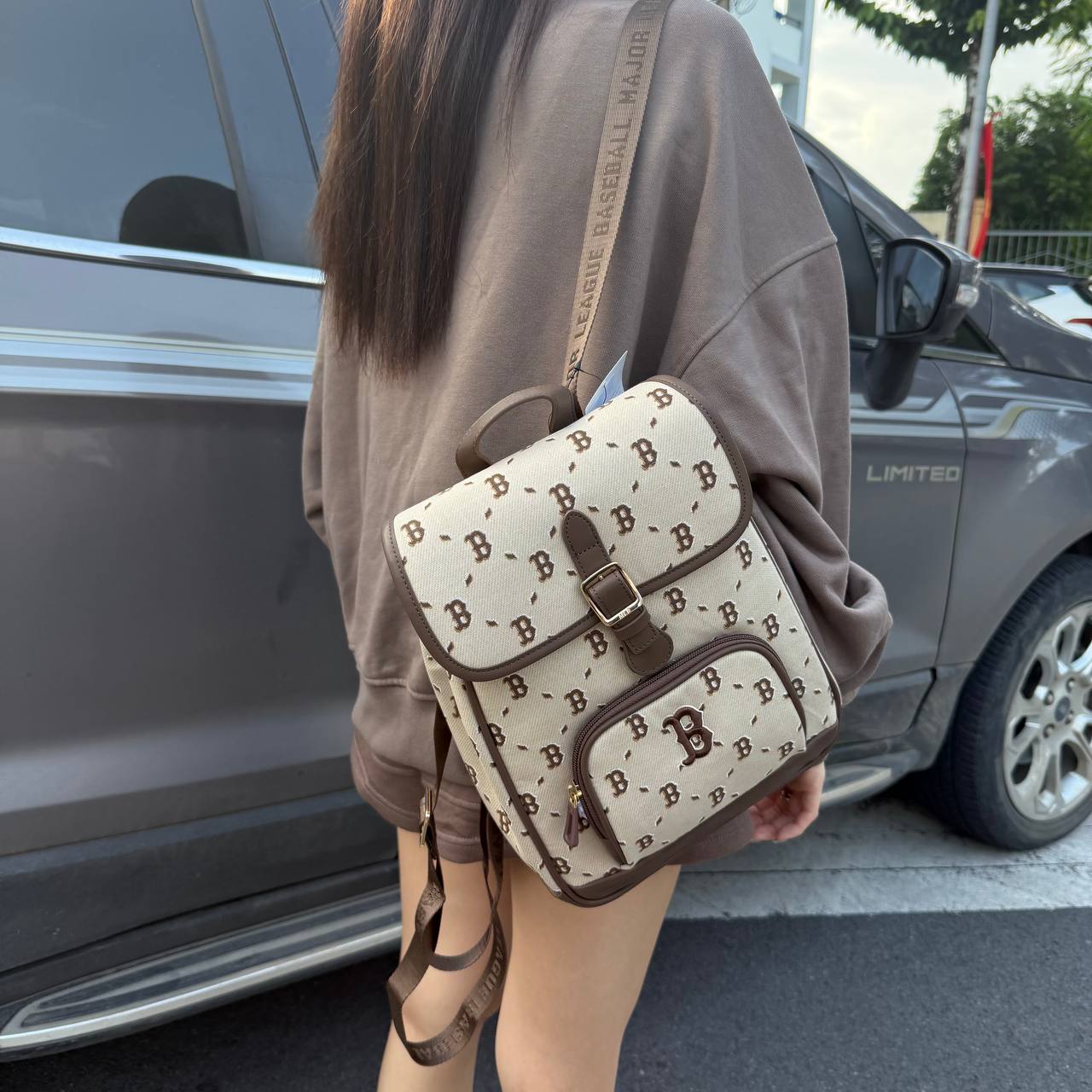 Balo MLB Diamond Monogram Jacquard Boston Red Sox Backpack