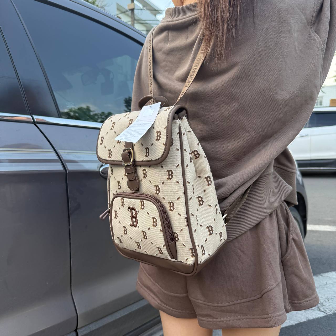 Balo MLB Diamond Monogram Jacquard Boston Red Sox Backpack