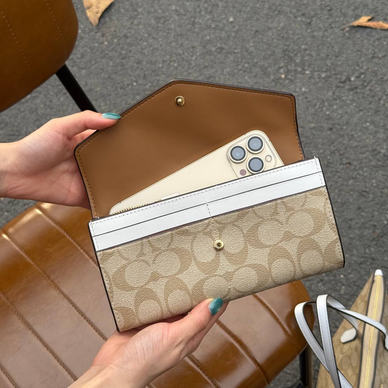 Coach Envelope Crossbody Canvas 'Chalk