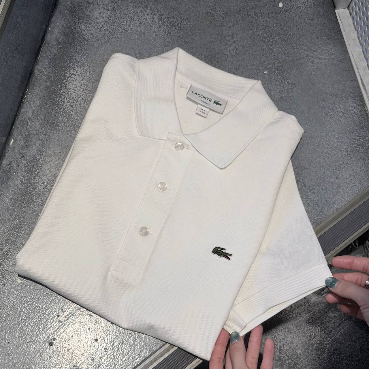 Polo Nam Lacoste Slim Fit Stretch Cotton Piqué Grey Crocodile Polo Shirt PH4014 001