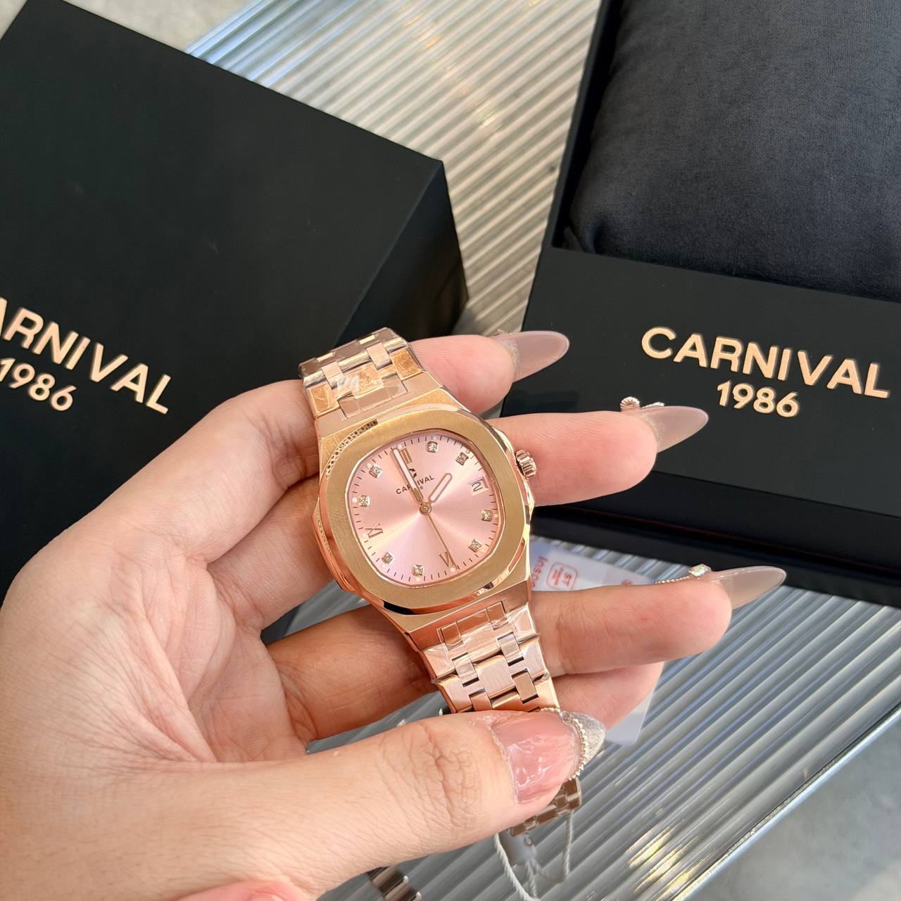 Đồng Hồ Carnival ''Brown Gold Rose'' [8160L]