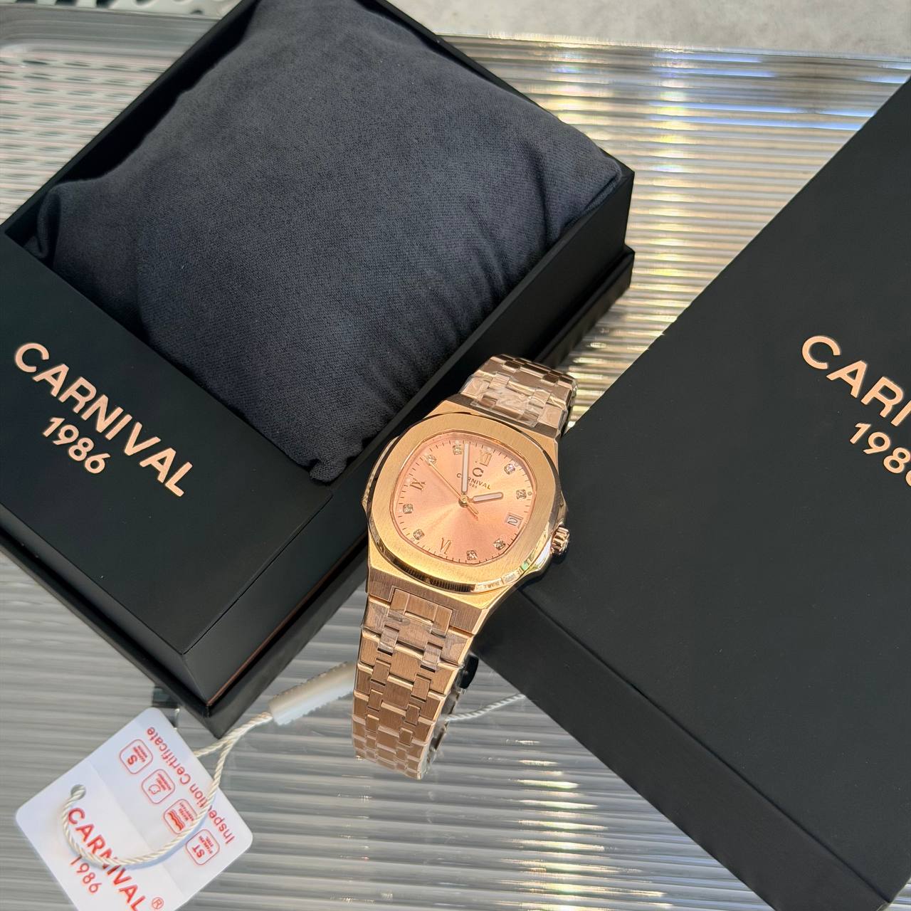 Đồng Hồ Carnival ''Brown Gold Rose'' [8160L]